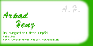 arpad henz business card